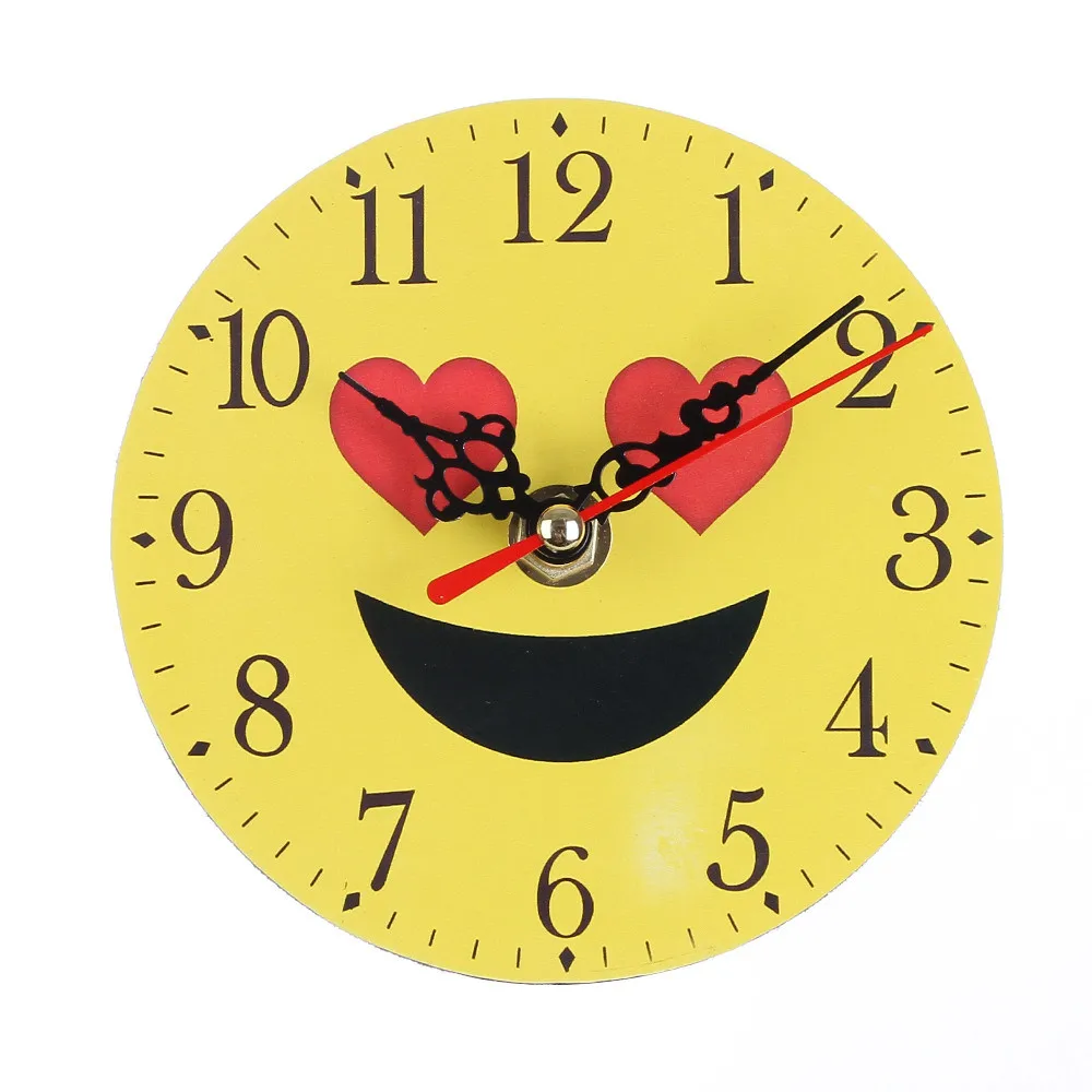 Silent Desk Table Clocks Sweep Emoji Emoticon Bell Desk Creative