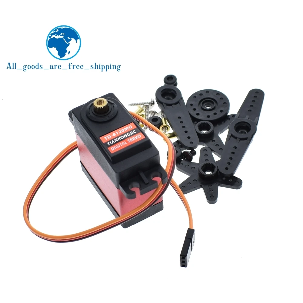 

TZT TD-8120MG Waterproof Metal Gear Digital Servo with 20kg High Torque 180Angle for RC Remote Control Car Model Vehicle