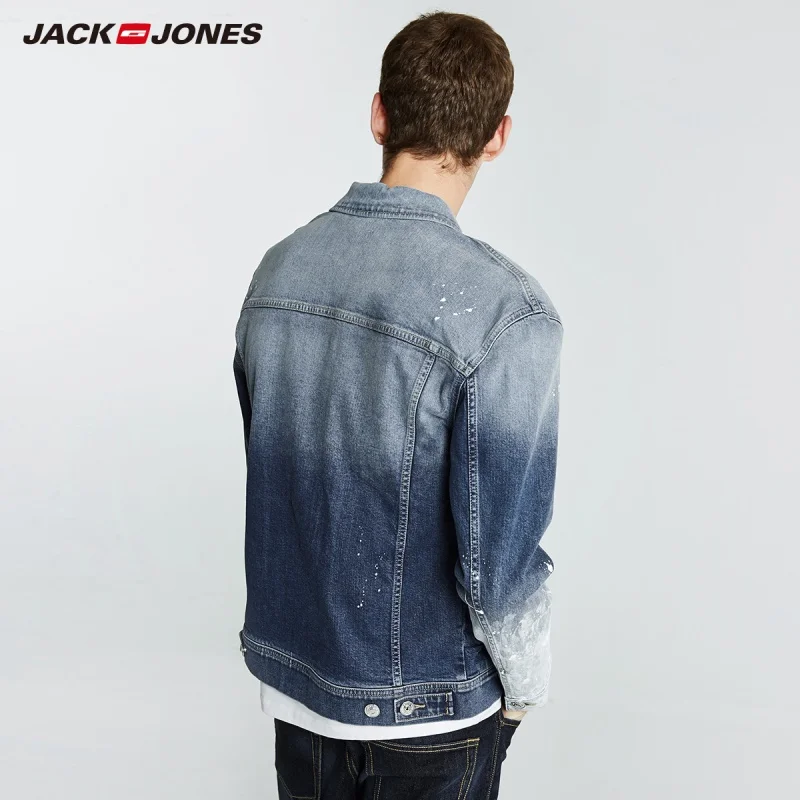 JackJones الرجال الربيع التدرج الطلاء رش الدنيم سترة J | 218357501