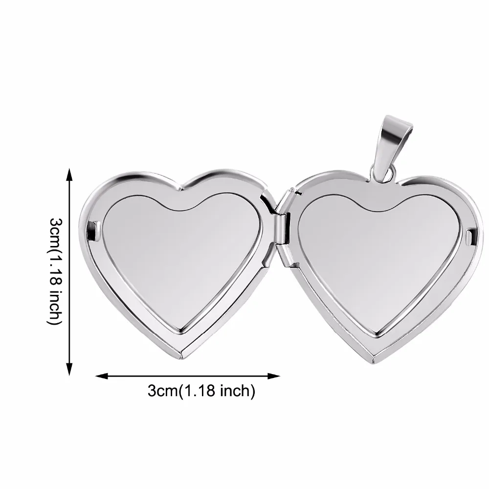 Fashion Womens Always in My Heart Photo Locket Pendant,Stainless Steel Heart Pictures Locket Necklace Jewelry Includes 18 Chain 3