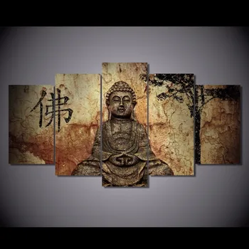 

5 Piece Zen Buddha Modern Home Wall Decor Painting Diamond Embroidery Diamond Painting Cross Stitch Buddha Art Canvas Art HD Pr