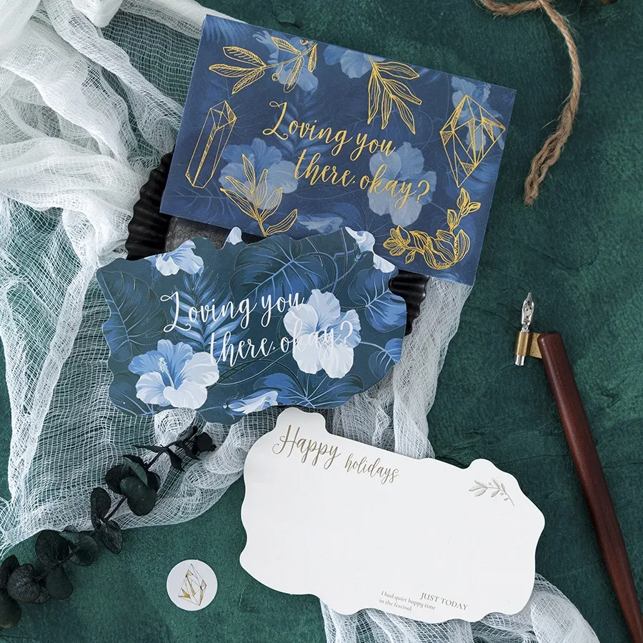 

Star Sea series Gilding Translucent paper Envelope with Message Card Greeting card Letter Stationary Storage Paper Gift