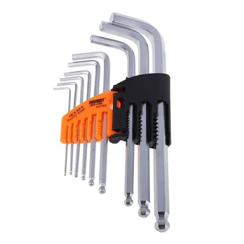 

9PCS Hex Key L Allen Wrench Metric Set Durable Reinforced Toughen Metric Ball Ended Hex Allen Key Wrench Set Repair Tools HR
