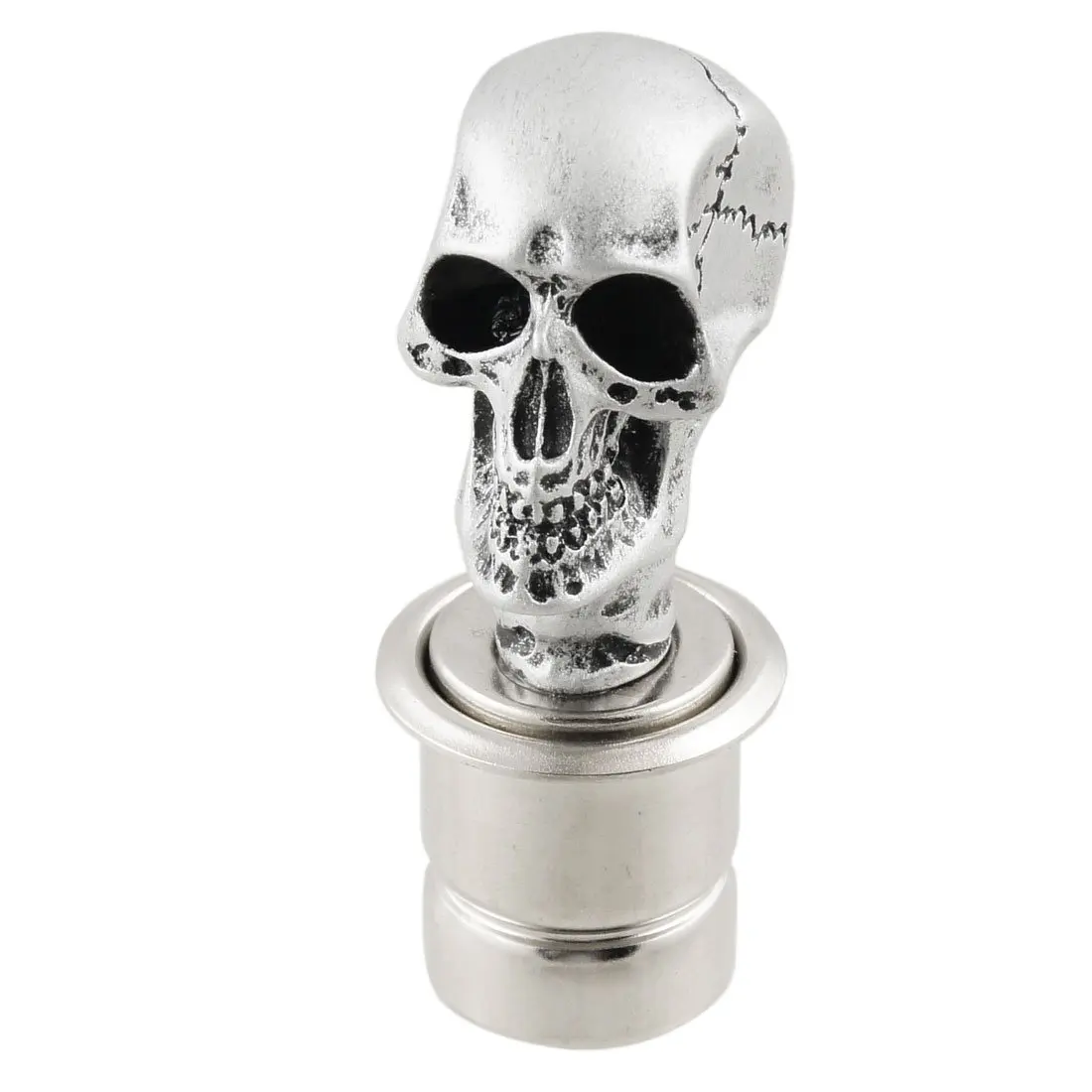 

Vehicle Car Silver Tone Skull Head Design Cigarette Lighter Plug DC 12V