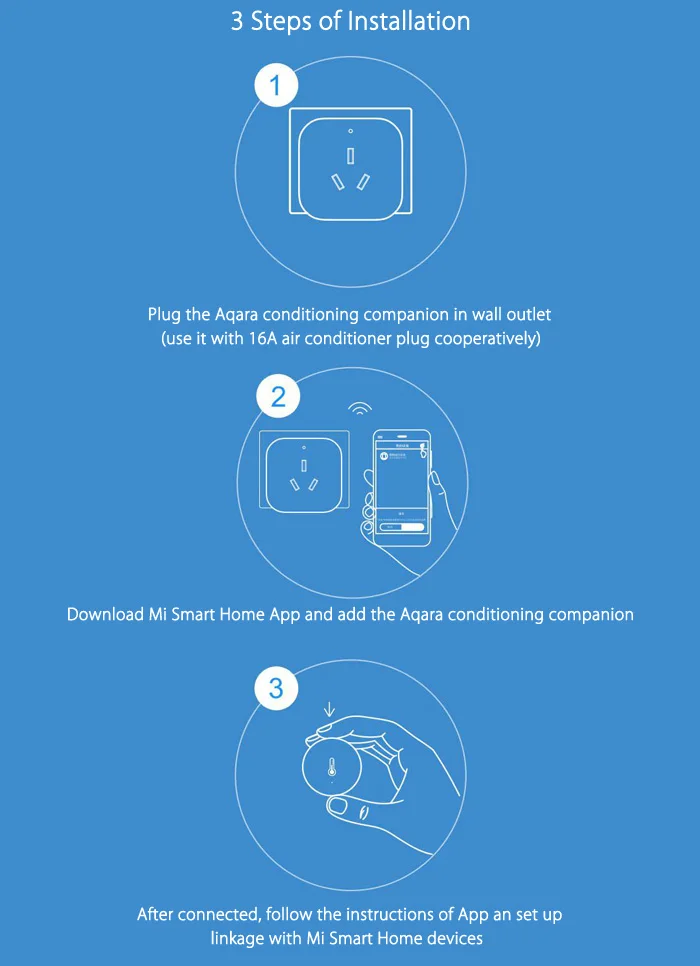 Aqara кондиционер компаньон работает с датчиком температуры и влажности шлюз связь функция Mihome Smart App управление