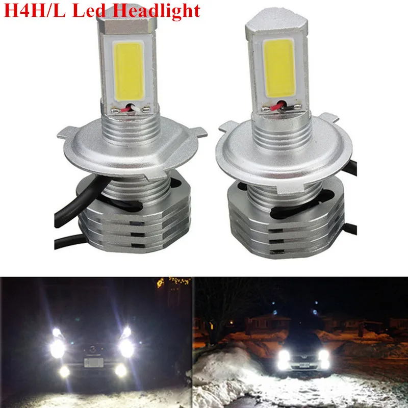 One Set 90W 9000LM Kit Car 3 Sides COB LED Headlight Bulbs H4 HB2 9003