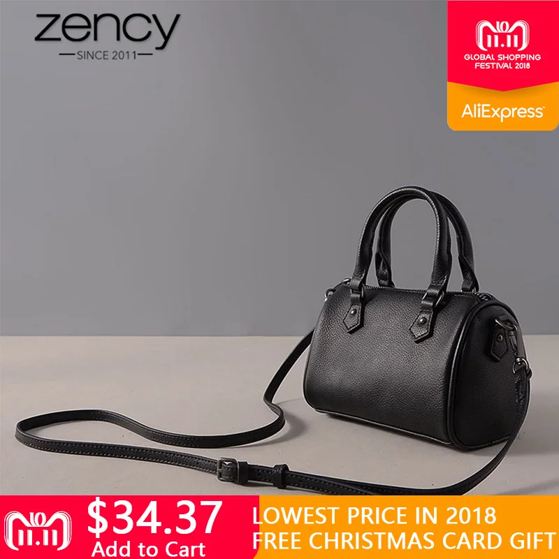 Zency Mini Tote Bag 100% Genuine Leather Italian Designer Classic Boston Women Handbag Ladies Messenger Bag Famous Brand Bolsos Zency Mini Tote Bag 100% Genuine Leather Italian Designer Classic Boston Women Handbag Ladies Messenger Bag Famous Brand Bolsos