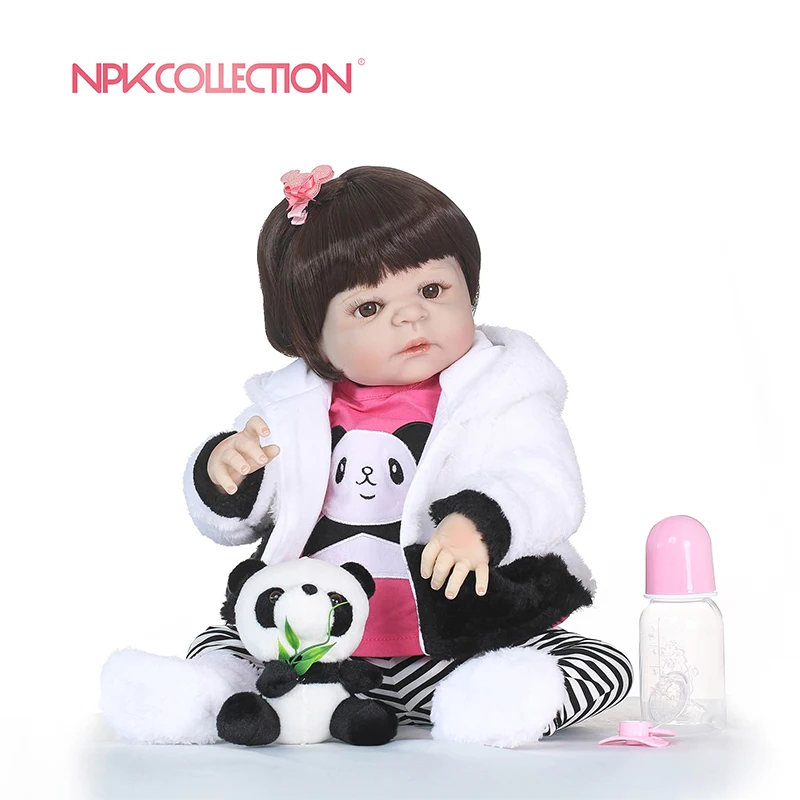 Силиконовая кукла NPK boneca reborn 56 см полностью виниловая силиконовая Reborn детские
