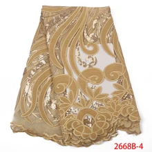 Французский стиль кружевной ткани последние бархатные кружева с африканскими пайетками кружевные ткани для женщин платья KS2668B-4