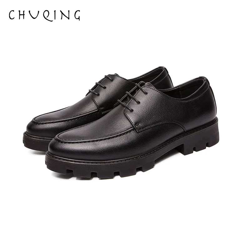 

CHUQING 2019 Leather Mens Dress Shoes Comfortable Derby Shoes Men Wedding Shoes Boots Lace-Up Business Men