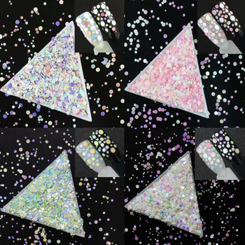 

50g/pack,12 Choices! Mix Sizes Rounds Shapes Sequins, Candy Colors Shining Slices 3D nail art glitters paillettes