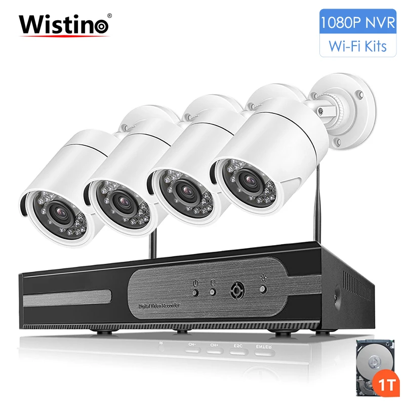 1080P NVR 4CH CCTV System HD 720P IP CAMERA NVR Kits Wireless