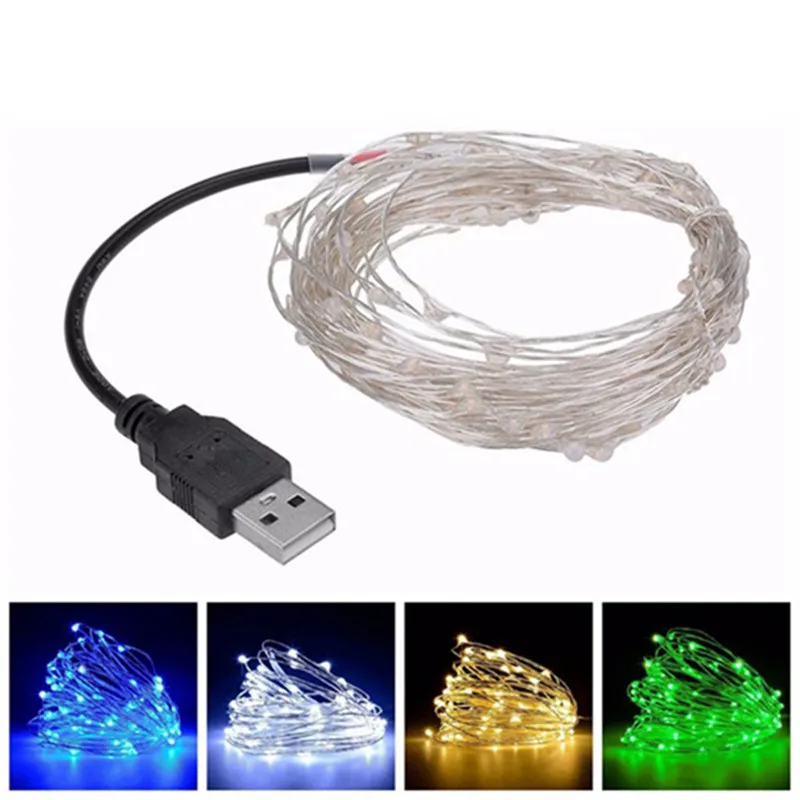 СВЕТОДИОДНЫЕ гирлянды 10 м 33 фута 100led 5 в USB питание Наружное освещение медная