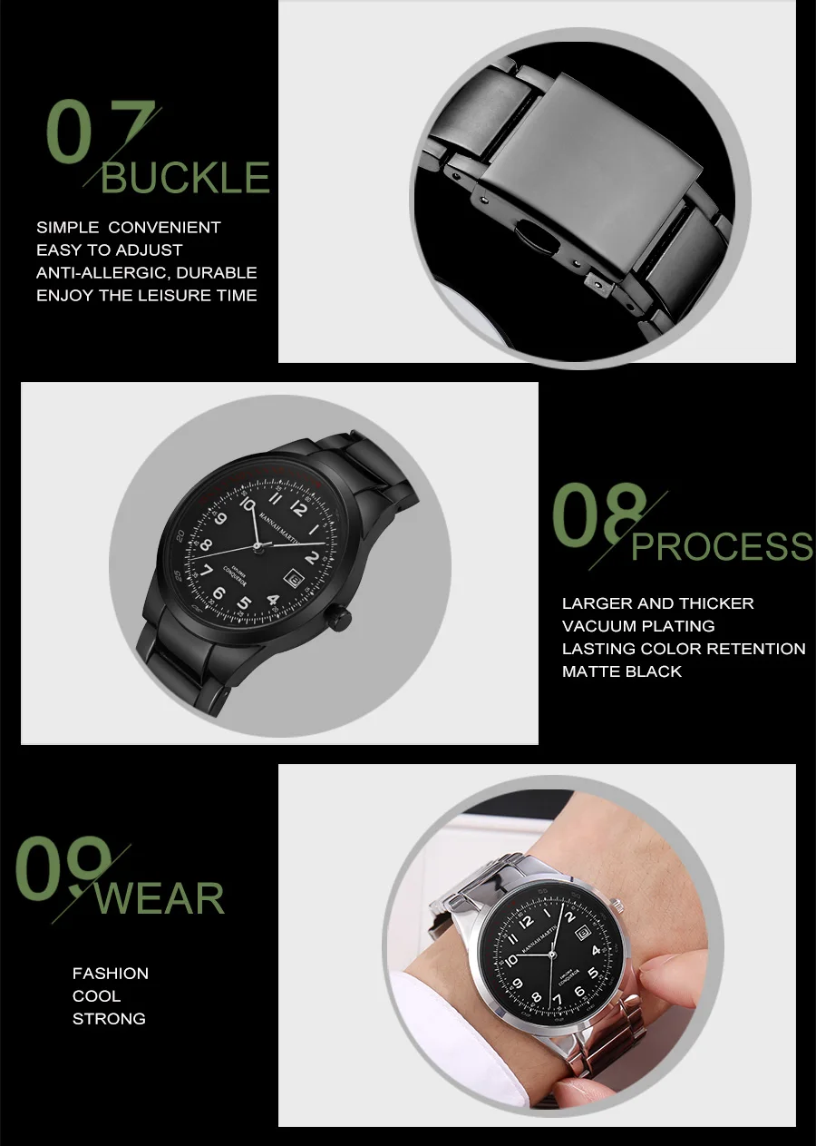 Для мужчин Топ Элитный бренд спортивные наручные часы Календари Дисплей серебристый пилот Часы Бизнес Водонепроницаемый Творческий Часы
