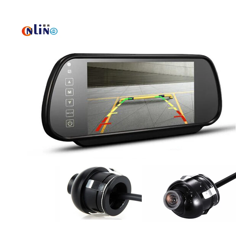 

7"Inch In Car Monitor / Rear View Mirror LCD Screen For Double To Switch Upgrade Section Parking Camera with 360 Degree Rotation