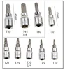 FATCOOL New 9pc Tamper Proof Torx Star Bit Socket Set  1/4