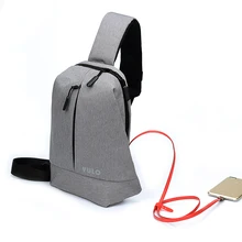 

Anti Theft Sling Messenger Bag with USB Charging Port Crossbody Shoulder Bags Lightweight Water Proof Male Chest Pack by Brewit