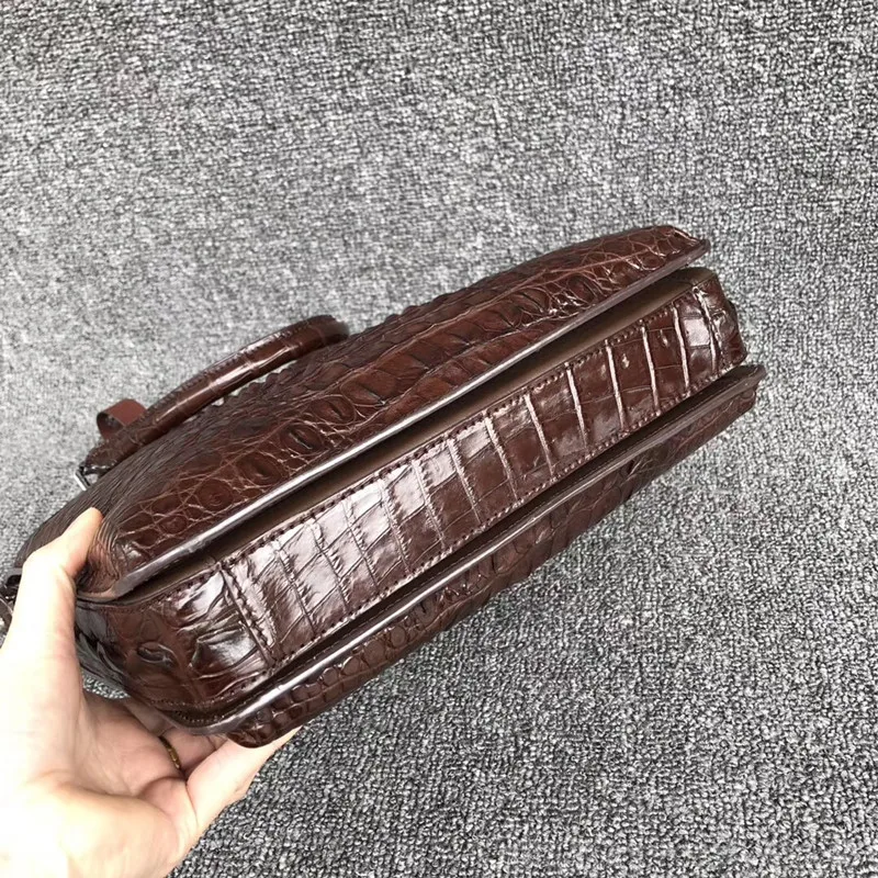 Authentic Crocodile Skin Zipper Closure Businessmen Working Purse Handbag Briefcase Exotic Alligator Leather Male Shoulder Bag Authentic Crocodile Skin Zipper Closure Businessmen Working Purse Handbag Briefcase Exotic Alligator Leather Male Shoulder Bag