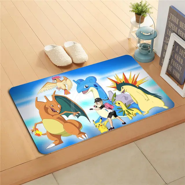 Q5G&w107 Custom pikachu pokemon Doormat Home Decor Door mat Floor Mat Bath Mats foot pad q