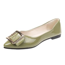 Корейский стиль с острым носком, на плоской подошве обувь без застежек на плоской подошве женские лоферы женская обувь Осенняя модная повседневная обувь для женщин; удобные женские мокасины