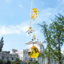 H& D желтый висящий Хрустальный Ангел-хранитель, Ловец Солнца, радужная коллекция, окно, Ловец Солнца, орнамент, ручной работы, подарок для семьи