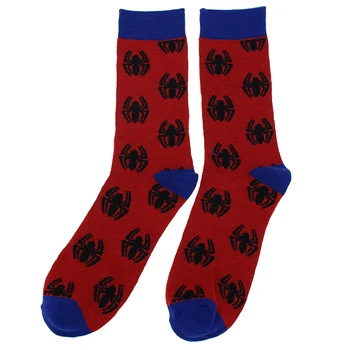 

Europe Free shipping 2019 New Fashion Men women Unisex Cartoon Spiderman Cotton Couple Crew Socks Medium Long Ankle Sock Hosiery