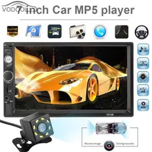 7″ Touch Screen Bluetooth Handsfree Car Stereo MP5 Player FM Radio w/ Rear View Camera Auto 2 Din USB AUX Music Player Autoradio