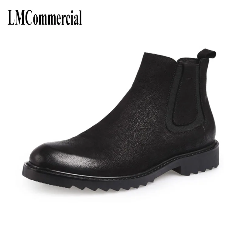 

autumn winter British male Martin boots, leather velvet boots warm cotton boots,high shoes, Chelsea cowhide cashmere breathable