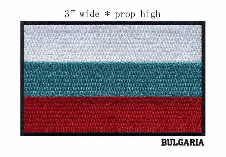 Болгария 3 дюйма широкая вышивка нашивка с флагом для прямоугольника/белого