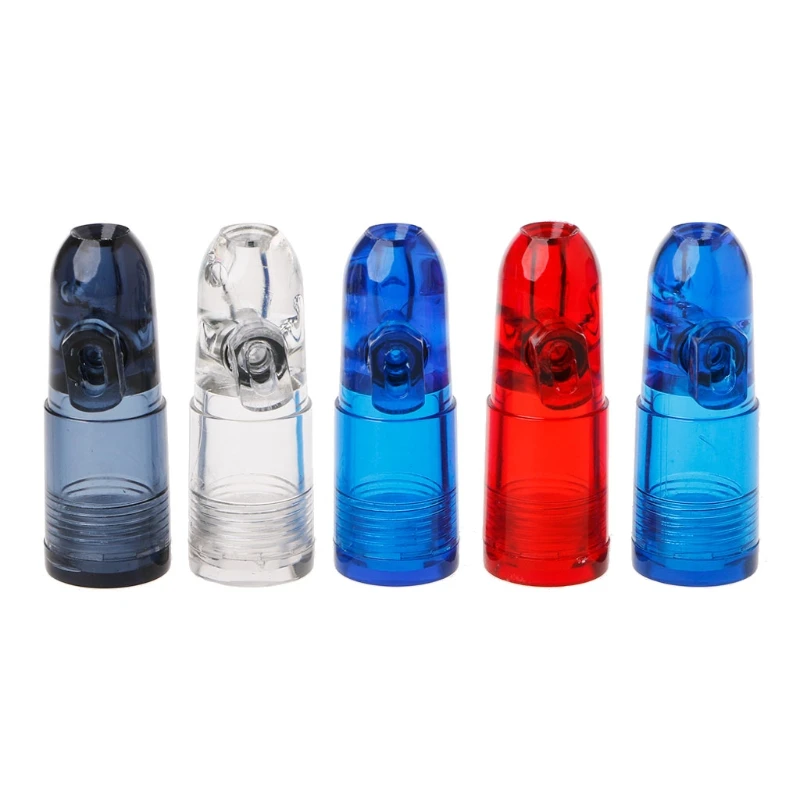 1 Pc Portable Bullet Snuff Dispenser Snorter Rocket Shape Acrylic Bottle Nasal Box New Design Random color