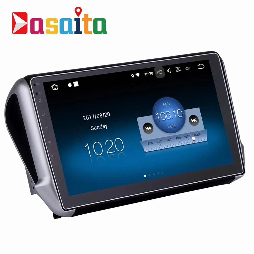 Dasaita 10," Android 9,0 Автомобильный gps плеер Navi для peugeot 208 2008 с 2G+ 16G четырехъядерный стерео радио мультимедиа без DVD 4G