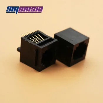 

100pcs/lot 52-8P8C RJ45 Network Socket with edge 180 degrees vertical Type