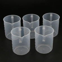 Прозрачный градуированный мерный стакан кувшин с ручкой метрический 500 мл 5 шт