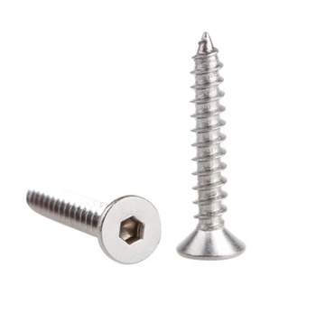 

100Pcs m4*16 304 Stainless Steel Thread Metal Hex Socket flat Head self tapping screw Model Screws Flat Head Screw 4mm Screws