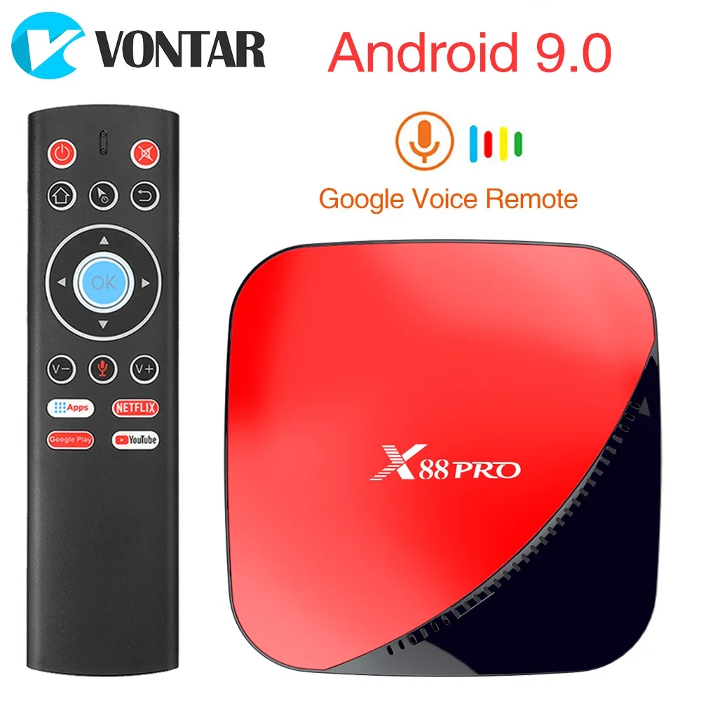 Android TV Box 9 0 X88 PRO Rockchip RK3318 4 Гб 64 2 4G 5G Wifi 1080P H.265 USB3.0 4K Google Play store медиаплеер |