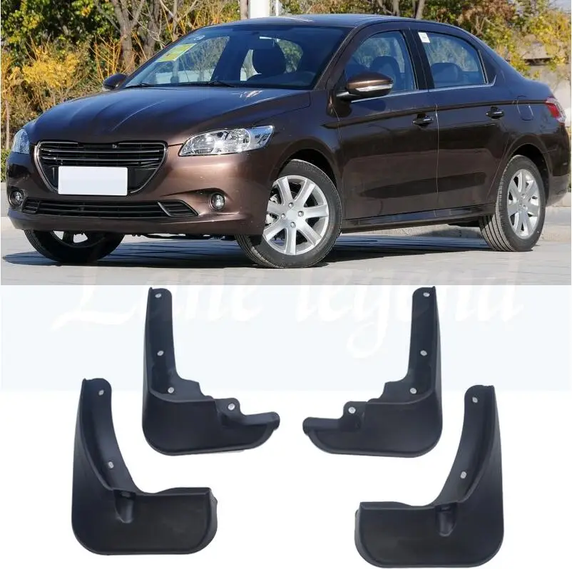 

Front Rear Car Mud Flaps For Peugeot 301 4-Door Sedan 2013-2017 2014 2015 2016 Mudflaps Splash Guards Mud Flap Mudguard Fender