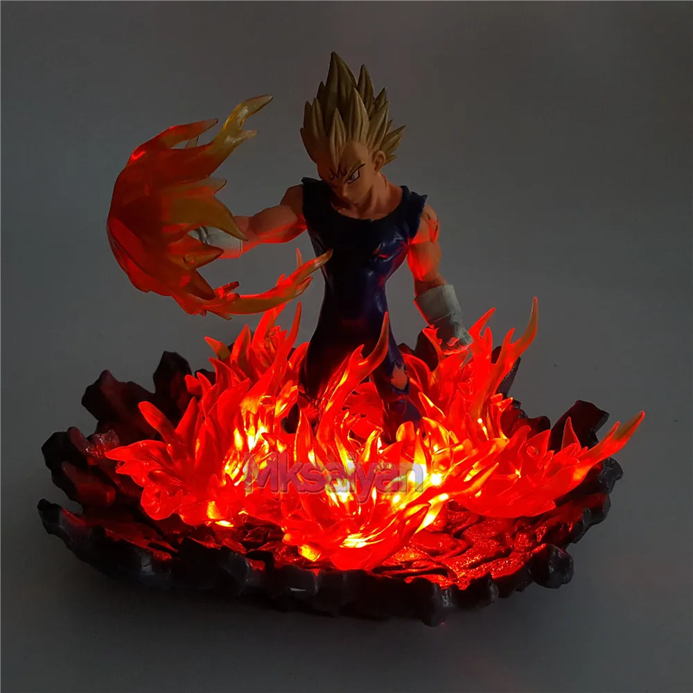 Dragon Ball Z фигурки Вегета Супер Саян огненная сила DIY Модель ПВХ светодиодный