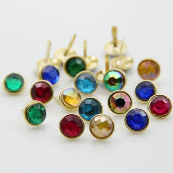 

50pcs Metal Rhinestone Brads Scrapbooking Embellishment Fastener DIY Crafts Jewelry Making Findings Studs Spikes For Decor Shoes