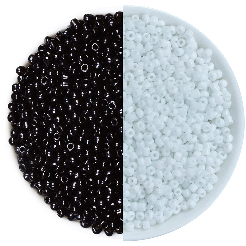 

Black and White Color 2mm 1000pcs Crystal Glass Spacer beads, Czech Seed Beads For Jewelry Handmade DIY BLUV02X