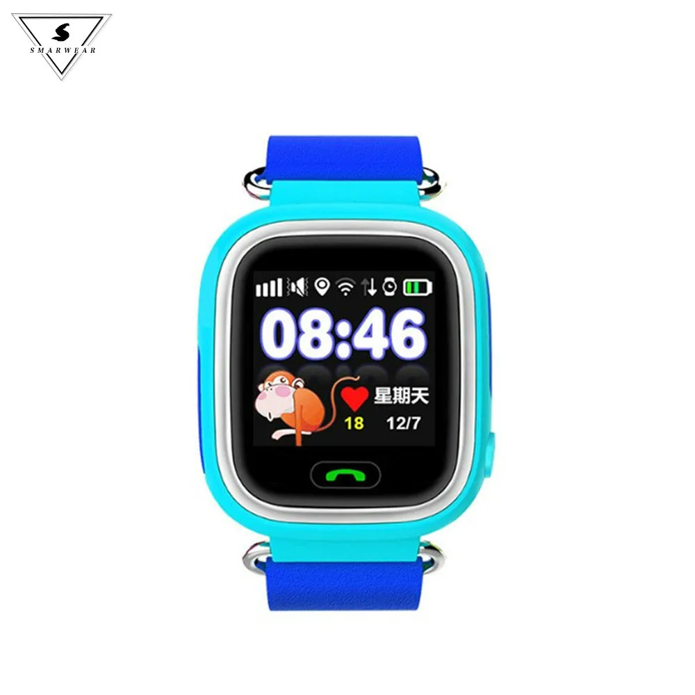 

Q90 Fashion Children GPS Smart Phone Watch WIFI Color Touch Screen LBS Positioning SOS alarm clock kid wrist Watch Free Gifts