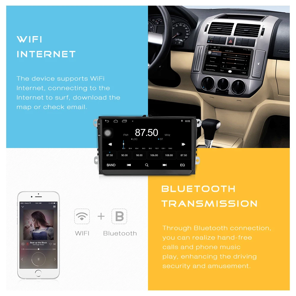 STAPON 9001 Android 6.0.1 Quad-core 9-inch GPS WiFi Car Multimedia Player for VW