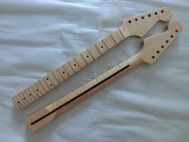 Cheap 21 Fret Tiger flame maple wood Color Electric Guitar Neck Wholesale Guitar Parts guitarra musical instruments accessories
