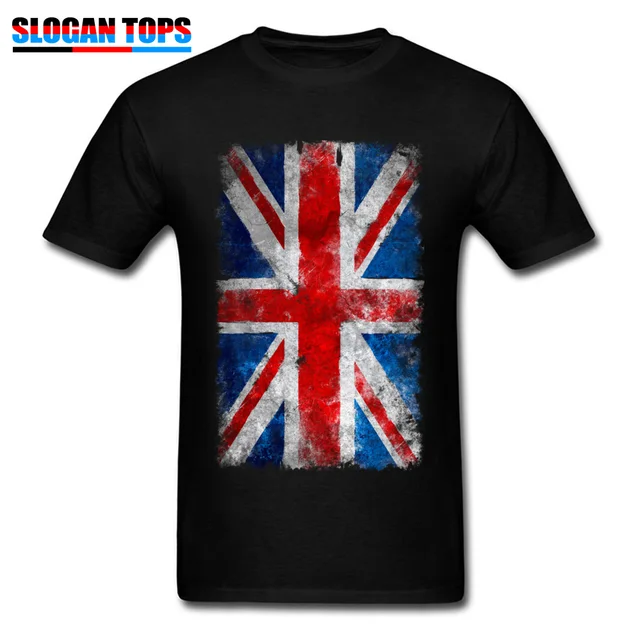 British Flag Tshirt Men Union Jack Tshirts Print Vintage Shirts Guys O