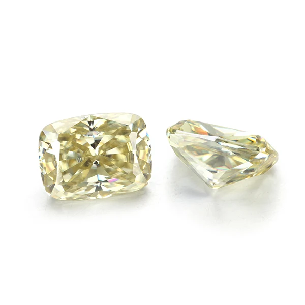 6 Carat 9*12mm Yellow Color Long Cushion Crushed Ice Cut Moissanites Loose Stone Lab Diamonds For Jewelry