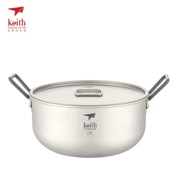 

Keith Titanium Pan 1.8L Stockpot Camping Cookware Camping Hiking Traving Hunting Picnic Cooking Utensils 236g Ti6015