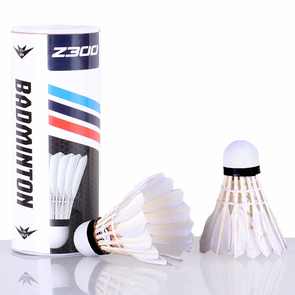 3PCS/Tube Shuttlecocks Badminton White Feather Shuttlecocks