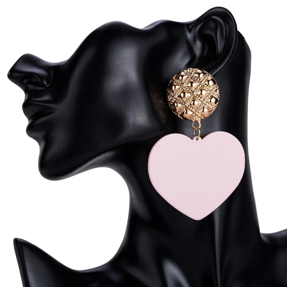 KMVEXO 10 цветов новые милые розовые серьги в форме сердца для женщин, модные брендовые серьги, ювелирные изделия Bijoux