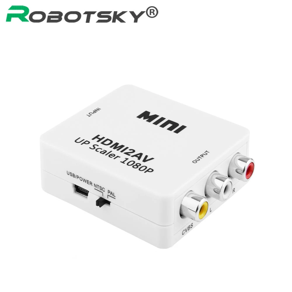  Robotsky Mini Composito 1080P Hdmi a Rca Audio Video Av Cvbs Adattatore Convertitore per Hdtv Hd De