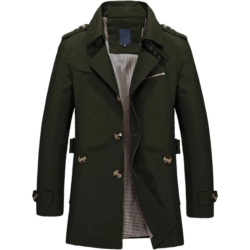 Осень-зима, мужские куртки, повседневные тренчи, мужские бизнес ветровки, модное приталенное пальто, Мужская брендовая одежда DA026