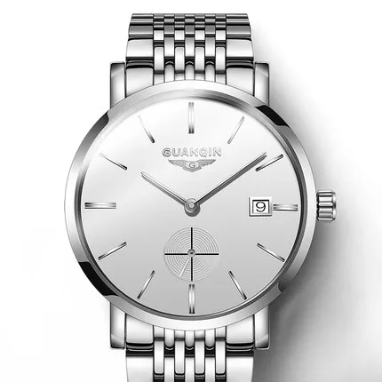 GUANQIN механические часы для мужчин деловые автоматические часы с датой мужские часы Лидирующий бренд водонепроницаемые часы Relogio Masculino - Цвет: D